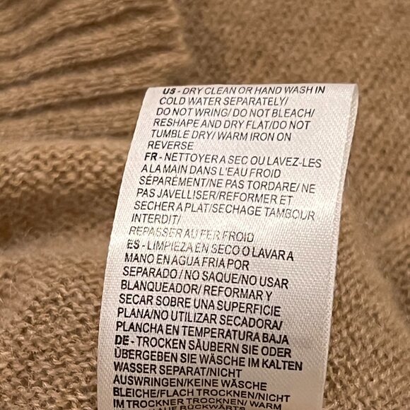 Minnie Rose Cashmere Frayed Edge V-Neck Sweater, Camel S - Picture 9 of 13